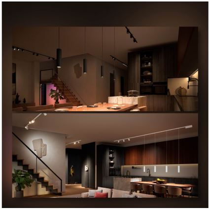 Philips - Pack de 3 lámparas colgantes LED RGB regulables con cable para sistema de riel Hue PERIFO LED RGB/15,6W/230V 2000-6500K