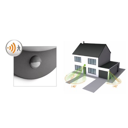 Philips - Lámpara de pared exterior con sensor JUNE 1xE27/12W/230V IP44