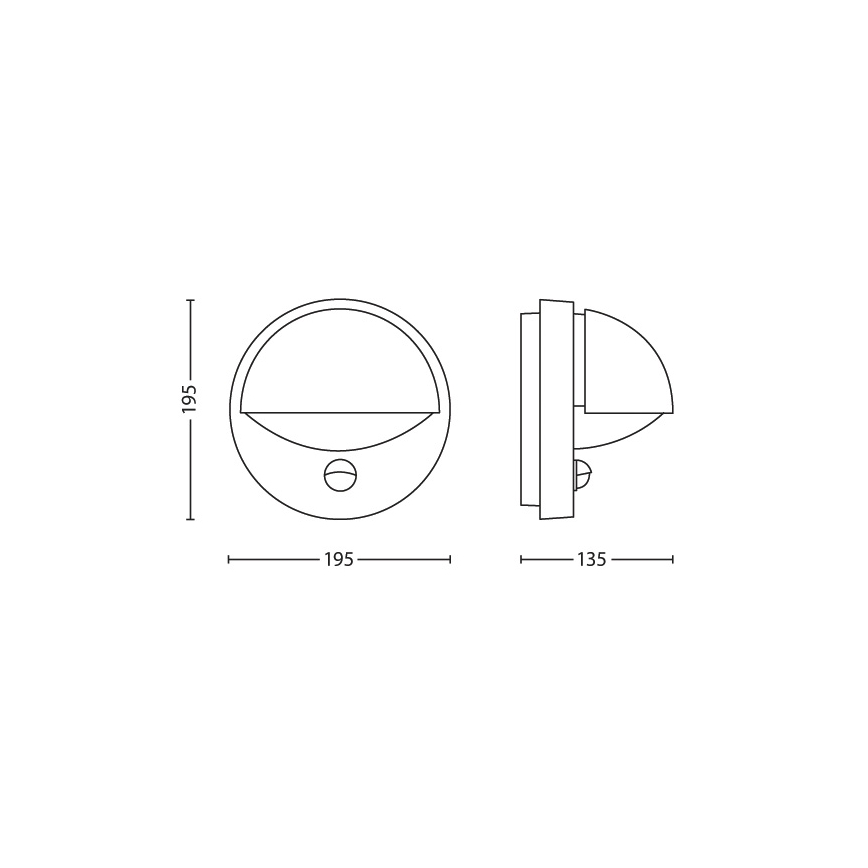 Philips - Lámpara de pared exterior con sensor JUNE 1xE27/12W/230V IP44