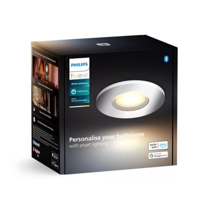 Philips - Lámpara empotrable de baño LED regulable Hue ADORE BATHROOM 1xGU10/4,2W/230V 2200-6500K IP44