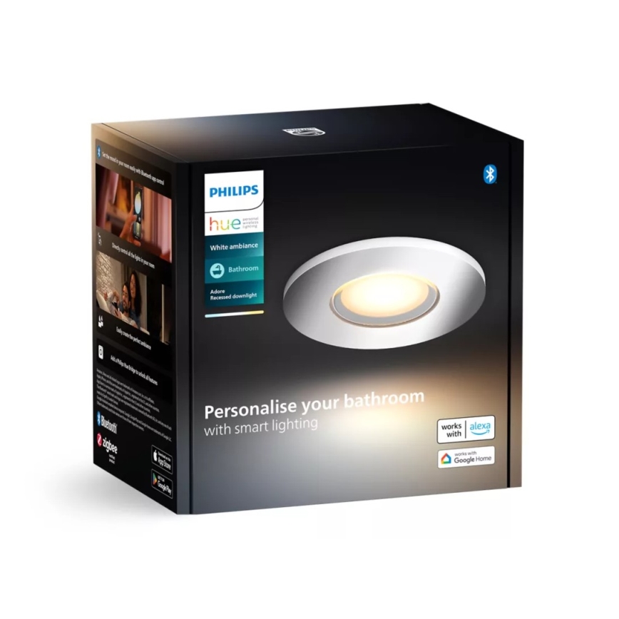 Philips - Lámpara empotrable de baño LED regulable Hue ADORE BATHROOM 1xGU10/4,2W/230V 2200-6500K IP44