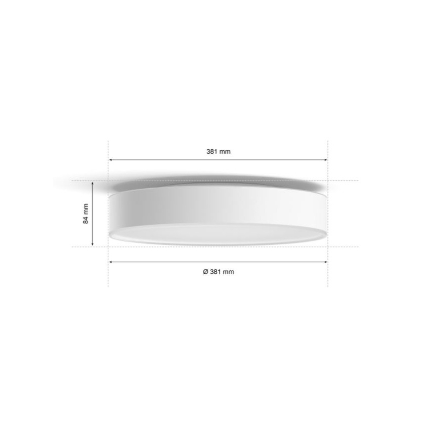 Philips - Lámpara de baño LED regulable Hue DEVERE LED/19,2W/230V IP44 381 mm de diámetro 2200-6500K + mando a distancia