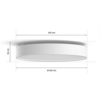 Philips - Lámpara de baño LED regulable Hue DEVERE LED/33,5W/230V IP44 425 mm de diámetro 2200-6500K + mando a distancia