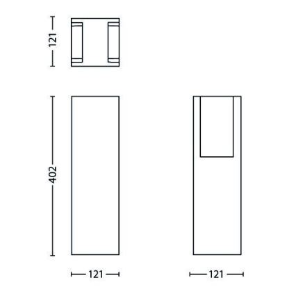 Philips - Lámpara de exterior BRIDGE 1xE27/14W/230V IP44 40,2 cm