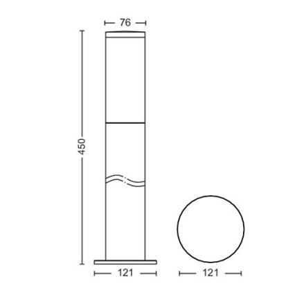 Philips - Lámpara de exterior 1xE27/20W/230V 45 cm IP44