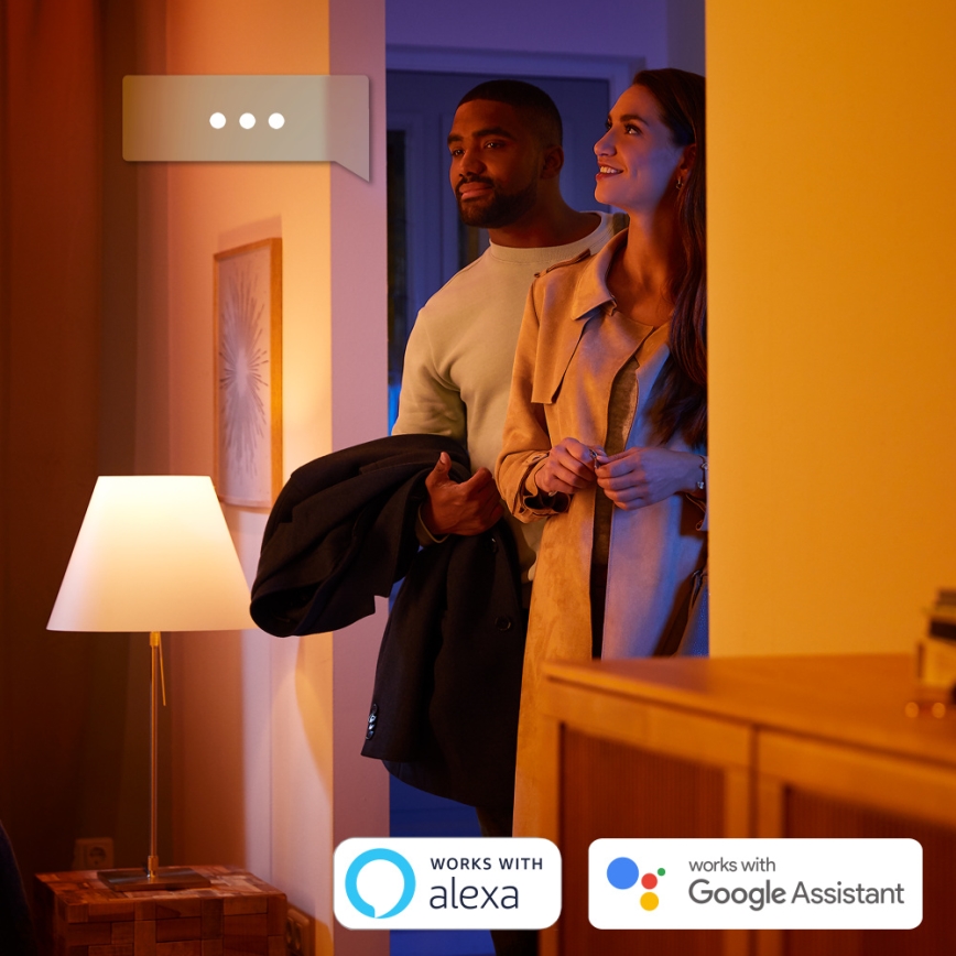 Philips - Lámpara de mesa LED RGB regulable Hue IRIS LED/8,2W/230V 2000-6500K plateada