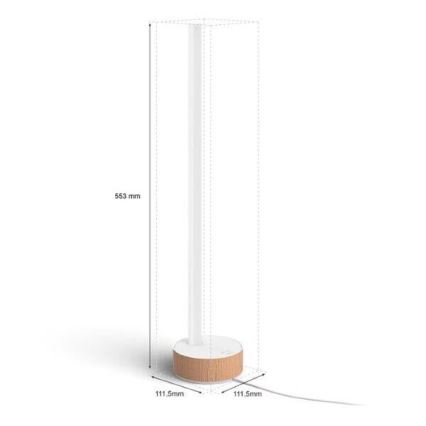 Philips - Lámpara de mesa LED RGBW regulable Hue SIGNE LED/11,8W/230V 2000-6500K