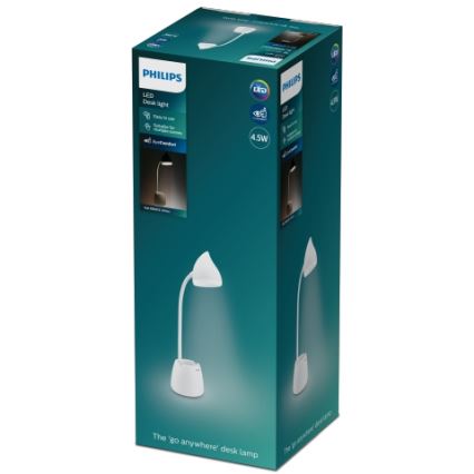 Philips - Lámpara de mesa regulable LED táctil HAT LED/4,5W/5V 1800 mAh 3000/4000/5700K CRI 90