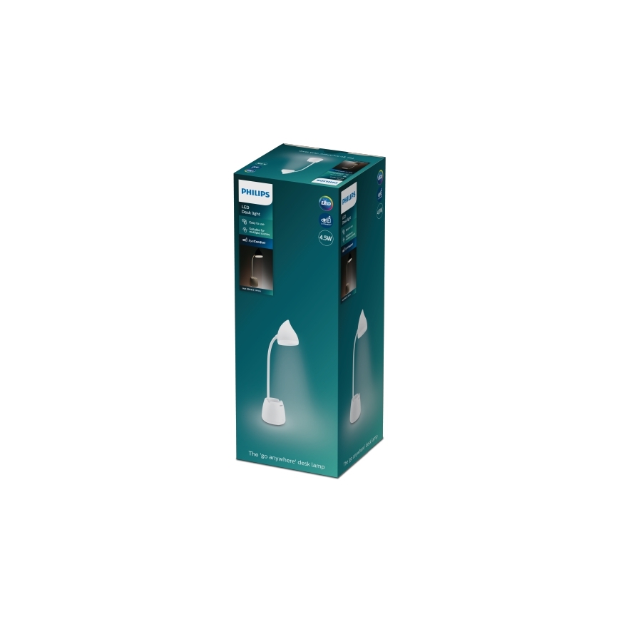 Philips - Lámpara de mesa regulable LED táctil HAT LED/4,5W/5V 1800 mAh 3000/4000/5700K CRI 90