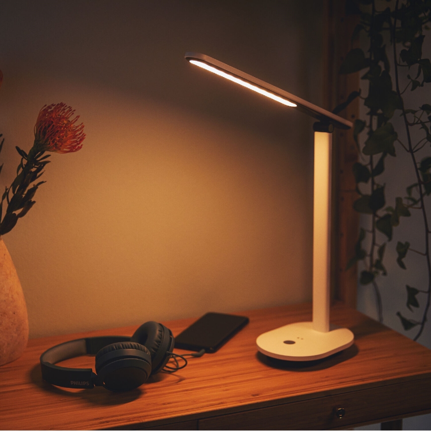 Philips - Lámpara de mesa táctil LED regulable IVORY LED/5W/5V 3000 mAh 2700/3600/5000K CRI 90