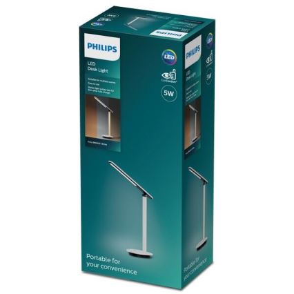Philips - Lámpara de mesa táctil LED regulable IVORY LED/5W/5V 3000 mAh 2700/3600/5000K CRI 90