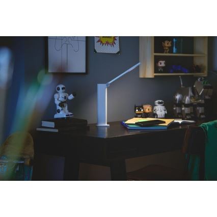 Philips - Lámpara de mesa regulable LED táctil AMBER LED/5W/5V 1800 mAh blanco