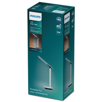Philips - Lámpara de mesa regulable LED táctil ROCK LED/5W/5V 1800 mAh