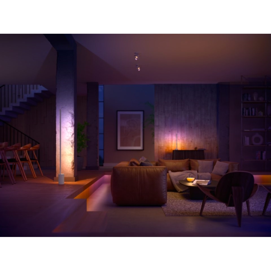 Philips - Lámpara de pie LED RGBW regulable Hue SIGNE LED/29W/230V 2000-6500K blanco