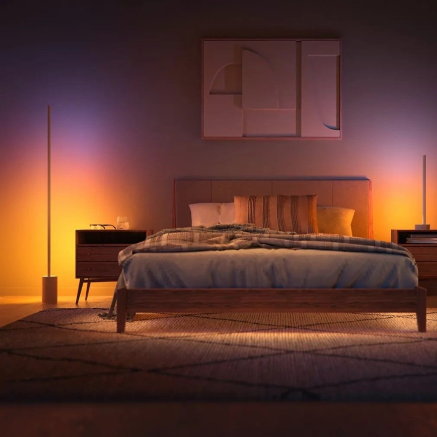 Philips - Lámpara de pie LED RGBW regulable Hue SIGNE LED/29W/230V 2000-6500K beige