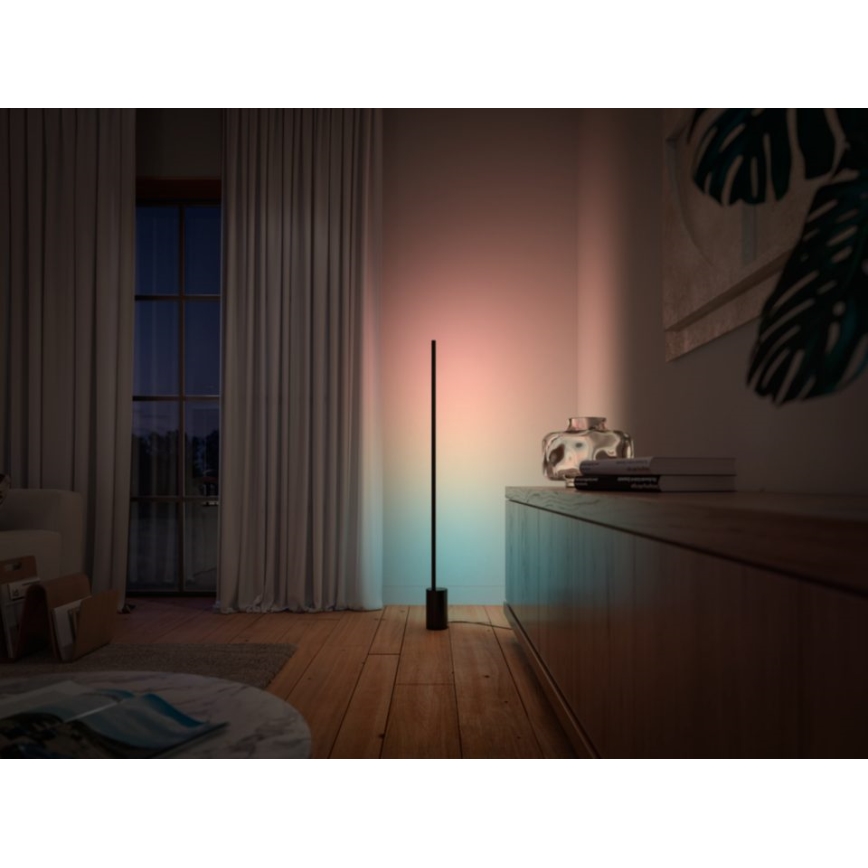 Philips - Lámpara de pie LED RGBW regulable Hue SIGNE LED/29W/230V 2000-6500K negro