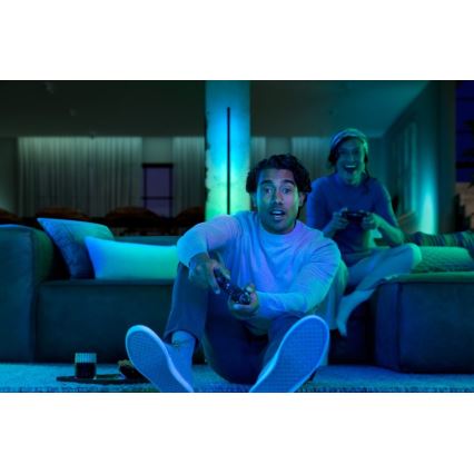 Philips - Lámpara de pie LED RGBW regulable Hue SIGNE LED/29W/230V 2000-6500K negro