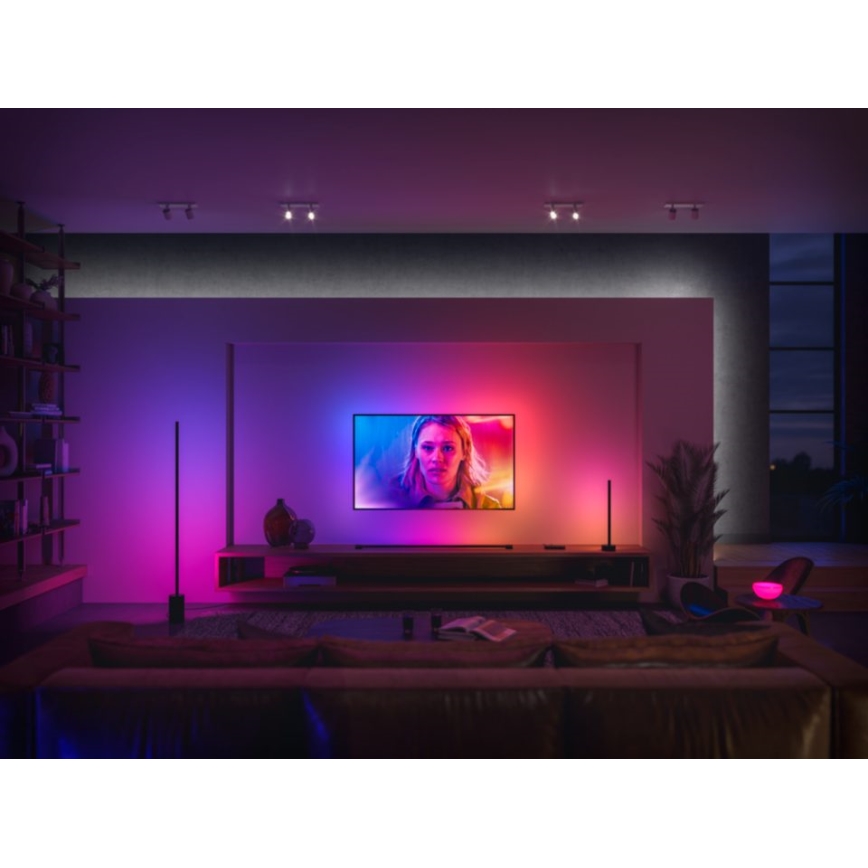 Philips - Lámpara de pie LED RGBW regulable Hue SIGNE LED/29W/230V 2000-6500K negro