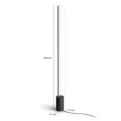Philips - Lámpara de pie LED RGBW regulable Hue SIGNE LED/29W/230V 2000-6500K negro