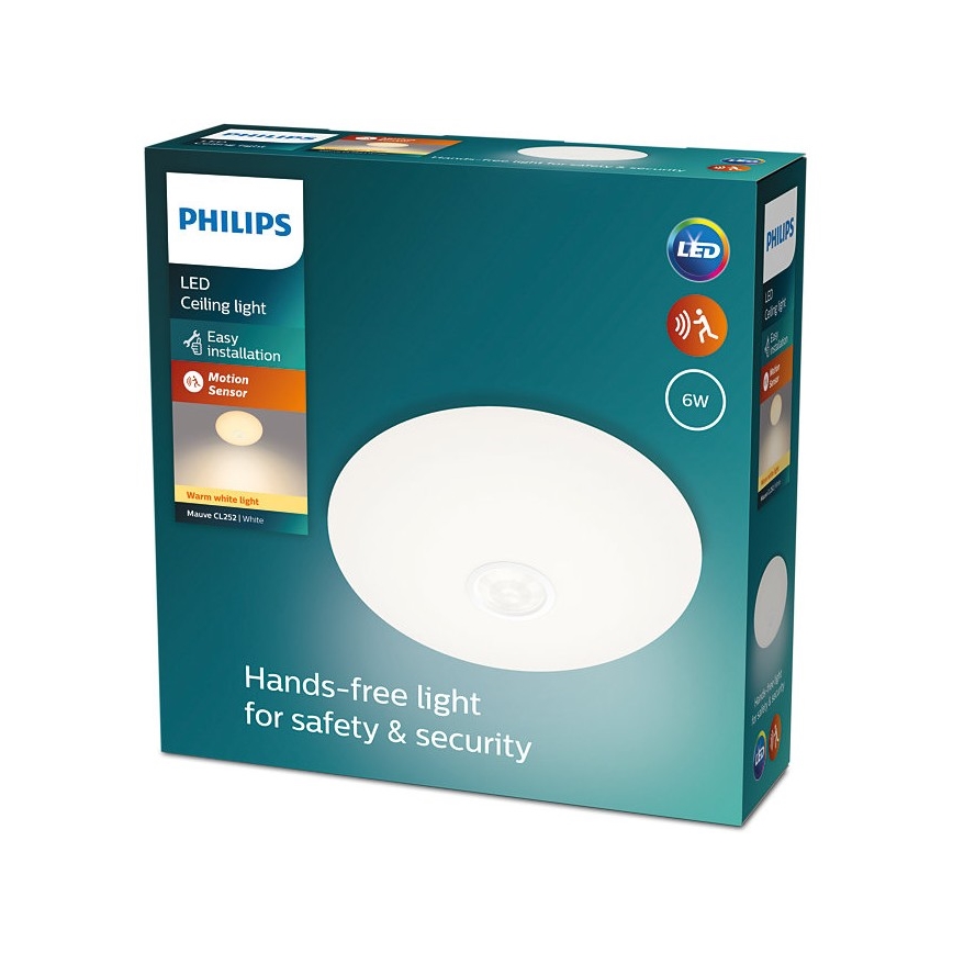 Philips - Lámpara de techo LED con sensor MAUVE LED/6W/230V