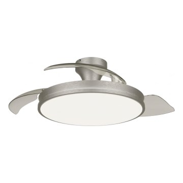 Philips - Lámpara de techo LED regulable con ventilador ATLAS LED/35W/230V cromo mate + mando a distancia