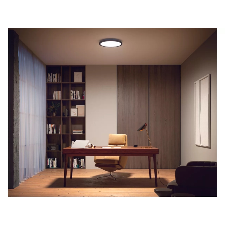 Philips - Luminaria de techo LED regulable Hue AURELLE LED/21W/230V 2200-6500K Ø 39,5 cm negra