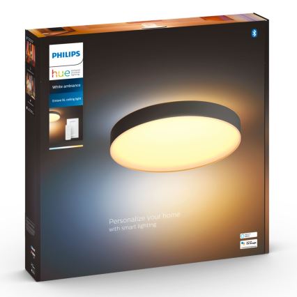 Philips - Lámpara de techo LED regulable Hue LED/48W/230V 2200-6500K Ø 551 mm negra + mando a distancia