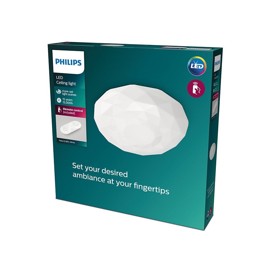 Philips - Lámpara de techo LED regulable LED/23W/230V 2700-6500K + mando a distancia