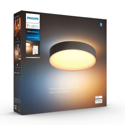 Philips - Lámpara de techo regulable Hue LED/19,2W/230V 2200-6500K Ø 381 mm negra + mando a distancia