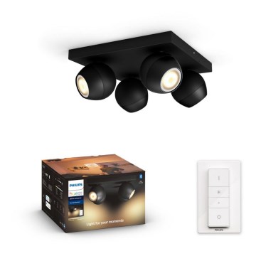 Philips - Lámpara empotrable LED regulable Hue BUCKRAM 4xGU10/5W/230V + mando a distancia