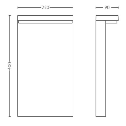 Philips - Lámpara LED de exterior BUSTAN LED/3,8W/230V 2700K 40 cm IP44
