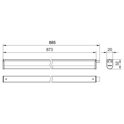 Philips - Lámpara LED debajo del gabinete PROJECTLINE LED/9,6W/230V 3000/4000/6500K