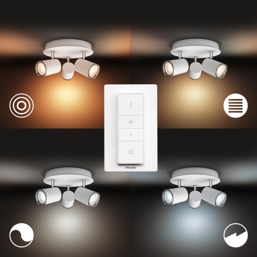 Philips - Lámpara de baño LED regulable Hue ADORE 3xGU10/5W/230V IP44 + mando a distancia