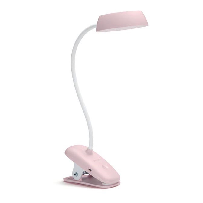 Philips - Lámpara LED regulable con clip DONUTCLIP LED/3W/5V 1200 mAh CRI 90 rosa
