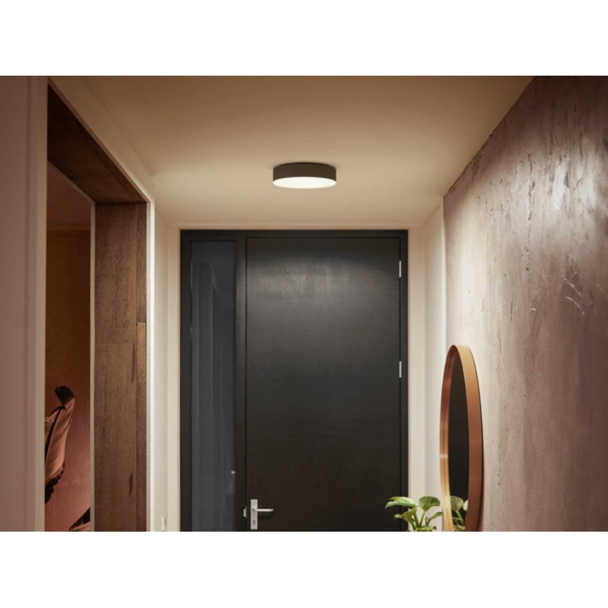 Philips - Plafón LED regulable Hue LED/9,6W/230V 2200-6500K d. 261 mm negro + mando a distancia