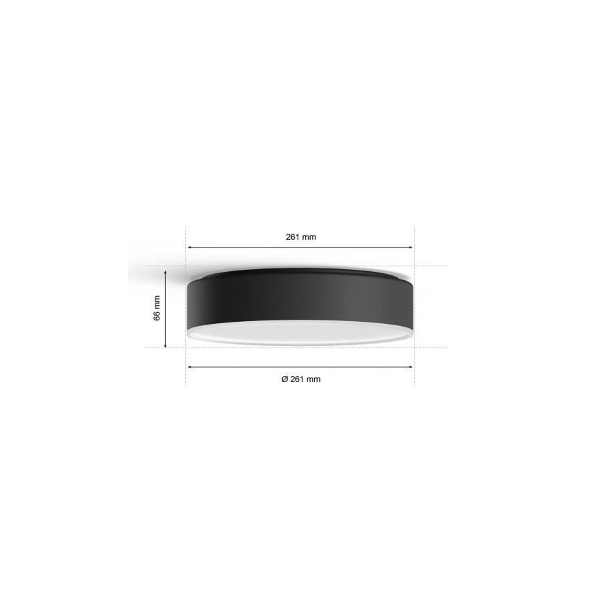 Philips - Plafón LED regulable Hue LED/9,6W/230V 2200-6500K d. 261 mm negro + mando a distancia