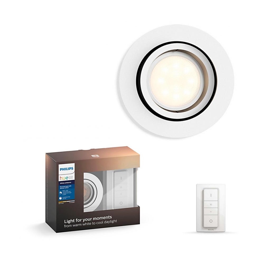 Philips - Lámpara LED regulable Hue MILLISKIN 1xGU10/5,5W/230V + mando a distancia