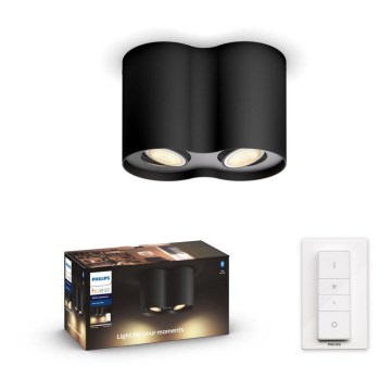 Philips - Lámpara LED regulable Hue PILLAR 2xGU10/5W/230V + mando a distancia