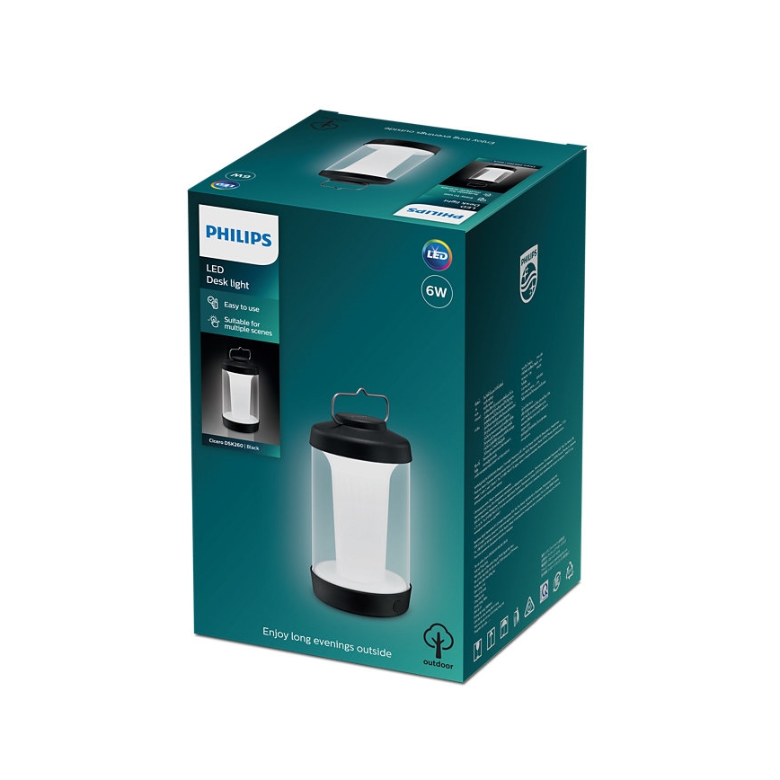 Philips - Lámpara portátil LED regulable CICERO LED/6W/5V 4000 mAh IP54