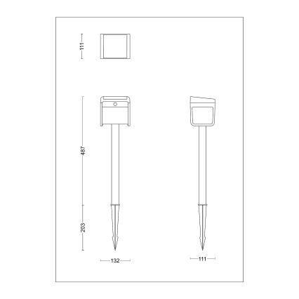 Philips - Lámpara solar LED con sensor de movimiento y crepuscular EZRA LED/1,8W/3,7V 2600 mAh 3000K IP44