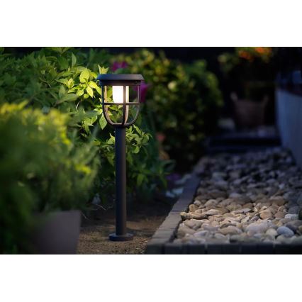 Philips - Lámpara solar LED con sensor de movimiento y crepuscular RADII LED/1,3W/3,7V 2000 mAh 3000K IP44