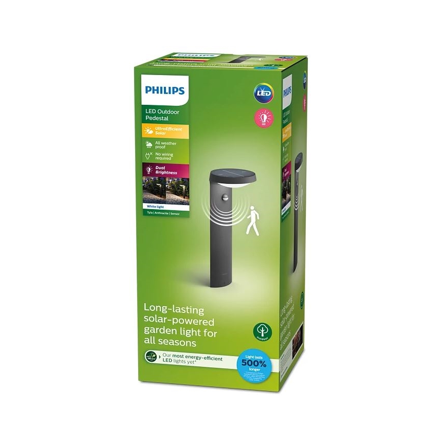 Philips - Lámpara solar LED con sensor LED/1,2W/4V 1800 mAh 3000K IP44