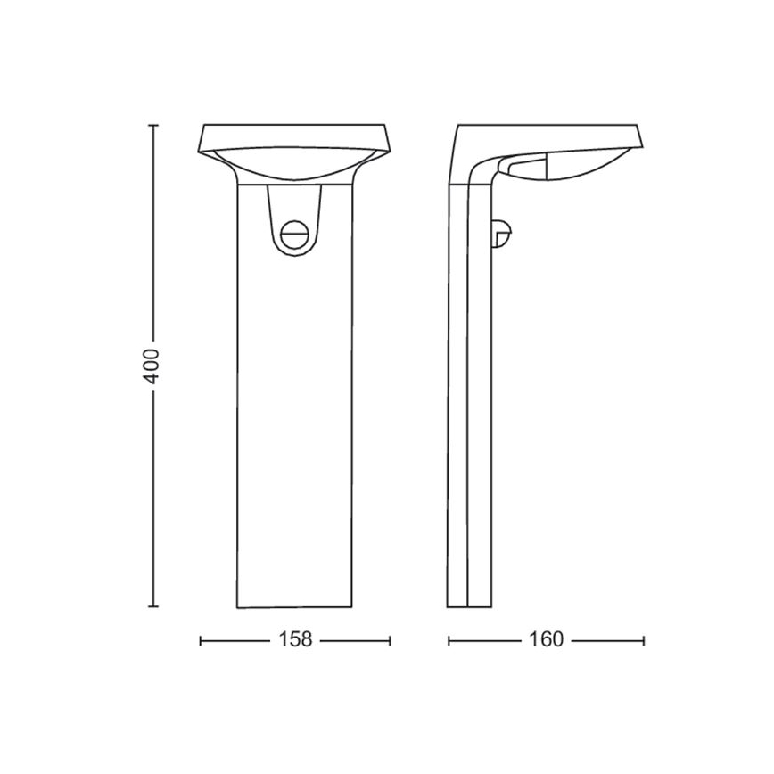 Philips - Lámpara solar LED con sensor LED/1,2W/4V 1800 mAh 3000K IP44