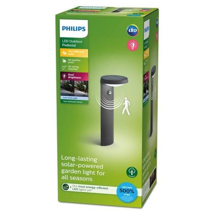 Philips - Lámpara solar LED con sensor de movimiento y crepuscular LED/1,2W/4V 1800 mAh 4000K IP44