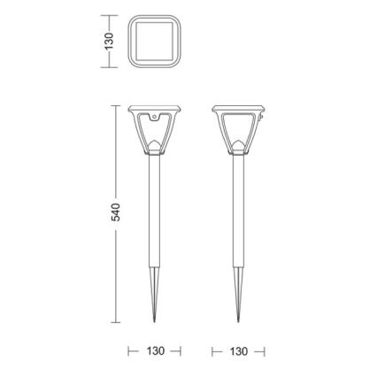 Philips - Lámpara solar LED VAPORA LED/1,5W/3,7V 1500 mAh IP44
