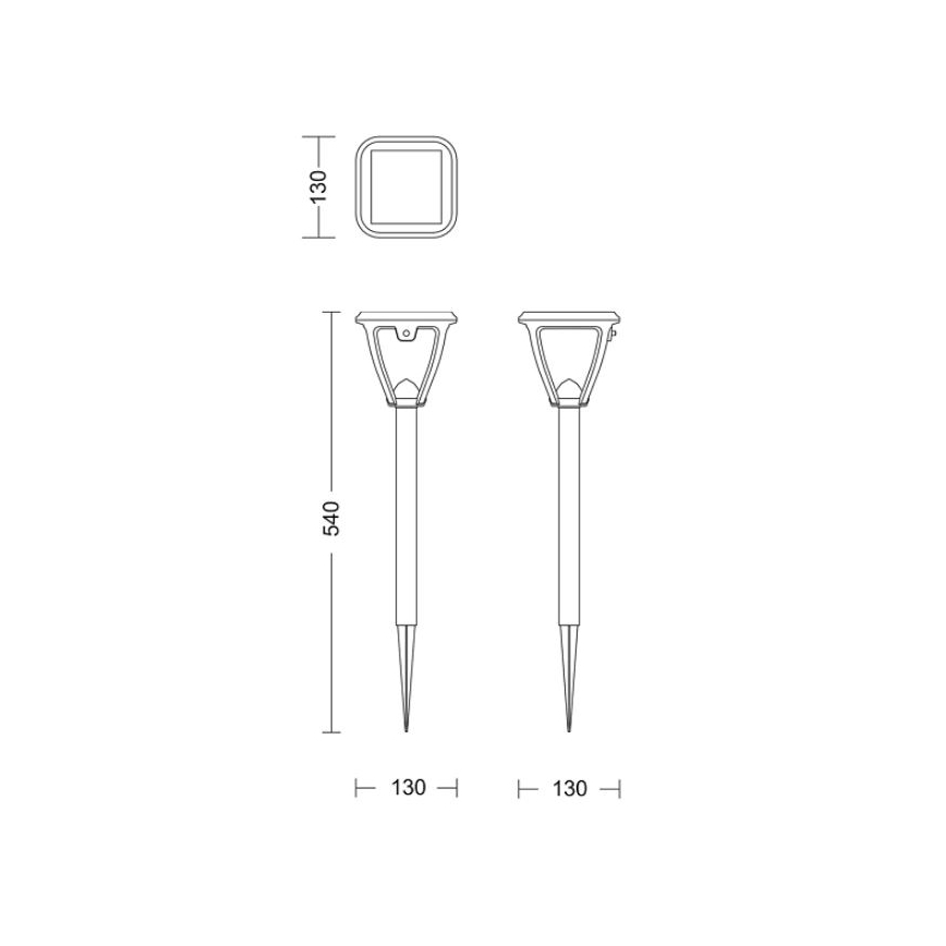 Philips - Lámpara solar LED VAPORA LED/1,5W/3,7V 1500 mAh IP44