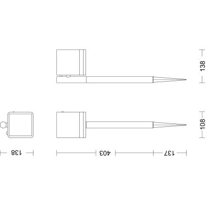 Philips - Lámpara solar LED VIRONA LED/1,8W/3,7V 2600 mAh 2700K IP44