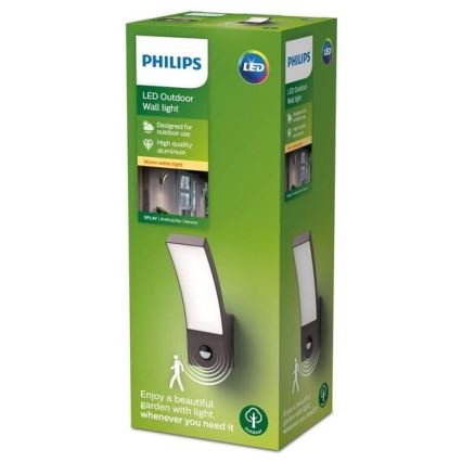 Philips - Lámpara de pared LED para exterior con sensor LED/12W/230V 2700K IP44