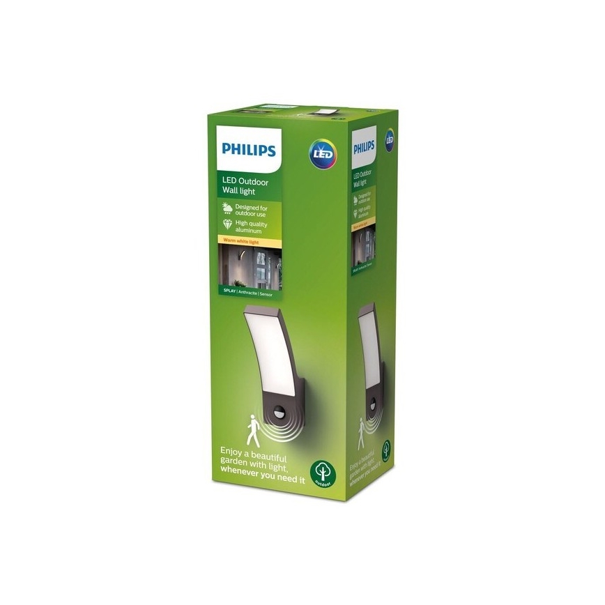 Philips - Lámpara de pared LED para exterior con sensor LED/12W/230V 2700K IP44