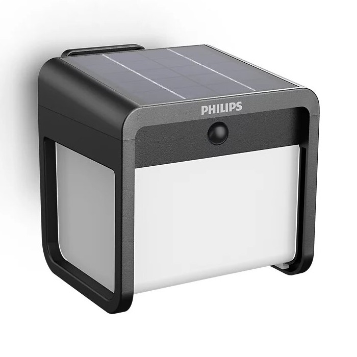 Philips - LED Luz solar de pared con sensor de movimiento y crepuscular EZRA LED/1,8W/3,7V 2600 mAh 3000K IP44